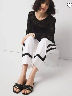 NWOB White House Black Market Braided Strap & Gold Flats 9